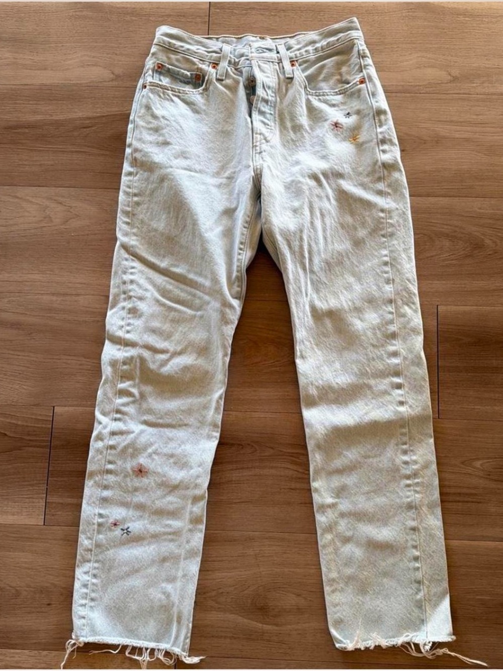 Levi’s 501 embroidered straight jeans